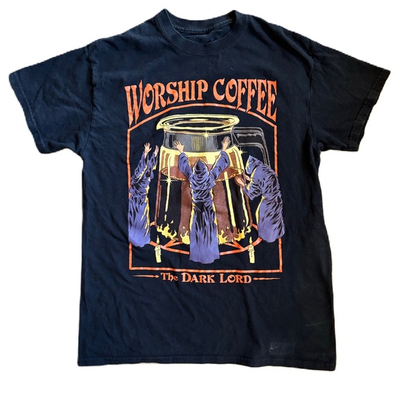 STEVEN RHODES WORSHIP COFFEE DARK LORD T-SHIRT - Picture 1 of 5